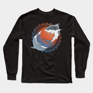 Great White Shark and Dolphin Long Sleeve T-Shirt